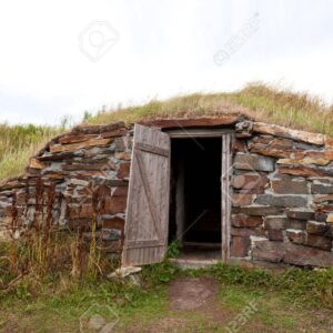 old fashioned underground root cellar